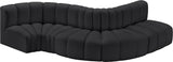 Arc Black Vegan Leather Modular Sofa 101Black-S5B Meridian Furniture