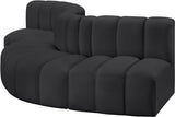 Arc Black Vegan Leather Modular Sofa 101Black-S5B Meridian Furniture