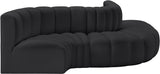 Arc Black Vegan Leather Modular Sofa 101Black-S5B Meridian Furniture