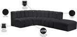 Arc Black Vegan Leather Modular Sofa 101Black-S5C Meridian Furniture