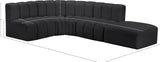 Arc Black Vegan Leather Modular Sofa 101Black-S5C Meridian Furniture