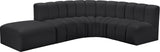 Arc Black Vegan Leather Modular Sofa 101Black-S5C Meridian Furniture