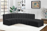 Arc Black Vegan Leather Modular Sofa 101Black-S5C Meridian Furniture