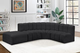 Arc Black Vegan Leather Modular Sofa 101Black-S5C Meridian Furniture