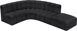 Arc Black Vegan Leather Modular Sofa 101Black-S5C Meridian Furniture