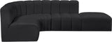 Arc Black Vegan Leather Modular Sofa 101Black-S5C Meridian Furniture