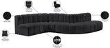 Arc Black Vegan Leather Modular Sofa 101Black-S6A Meridian Furniture