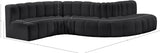 Arc Black Vegan Leather Modular Sofa 101Black-S6A Meridian Furniture