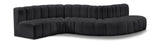 Arc Black Vegan Leather Modular Sofa 101Black-S6A Meridian Furniture