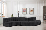 Arc Black Vegan Leather Modular Sofa 101Black-S6A Meridian Furniture