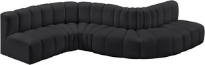 Arc Black Vegan Leather Modular Sofa 101Black-S6A Meridian Furniture
