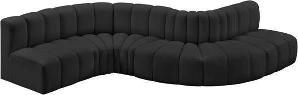 Arc Black Vegan Leather Modular Sofa 101Black-S6A Meridian Furniture