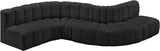 Arc Black Vegan Leather Modular Sofa 101Black-S6A Meridian Furniture