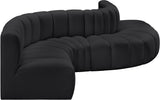 Arc Black Vegan Leather Modular Sofa 101Black-S6A Meridian Furniture