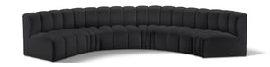 Arc Black Vegan Leather Modular Sofa 101Black-S6B Meridian Furniture