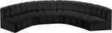 Arc Black Vegan Leather Modular Sofa 101Black-S6B Meridian Furniture