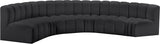 Arc Black Vegan Leather Modular Sofa 101Black-S6B Meridian Furniture