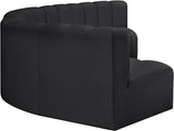 Arc Black Vegan Leather Modular Sofa 101Black-S6B Meridian Furniture