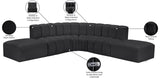 Arc Black Vegan Leather Modular Sofa 101Black-S6C Meridian Furniture