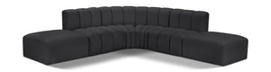 Arc Black Vegan Leather Modular Sofa 101Black-S6C Meridian Furniture