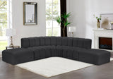 Arc Black Vegan Leather Modular Sofa 101Black-S6C Meridian Furniture