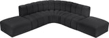 Arc Black Vegan Leather Modular Sofa 101Black-S6C Meridian Furniture