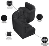 Arc Black Vegan Leather Modular Sofa 101Black-S6D Meridian Furniture