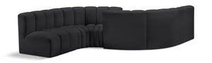 Arc Black Vegan Leather Modular Sofa 101Black-S6D Meridian Furniture