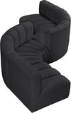 Arc Black Vegan Leather Modular Sofa 101Black-S6D Meridian Furniture