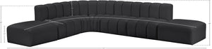 Arc Black Vegan Leather Modular Sofa 101Black-S7A Meridian Furniture