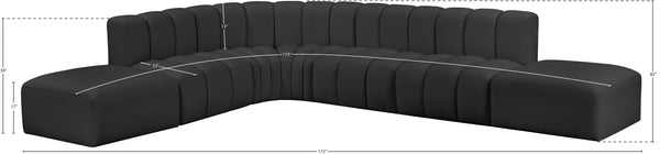 Arc Black Vegan Leather Modular Sofa 101Black-S7A Meridian Furniture