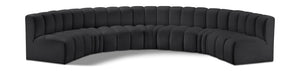 Arc Black Vegan Leather Modular Sofa 101Black-S7B Meridian Furniture