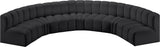 Arc Black Vegan Leather Modular Sofa 101Black-S7B Meridian Furniture