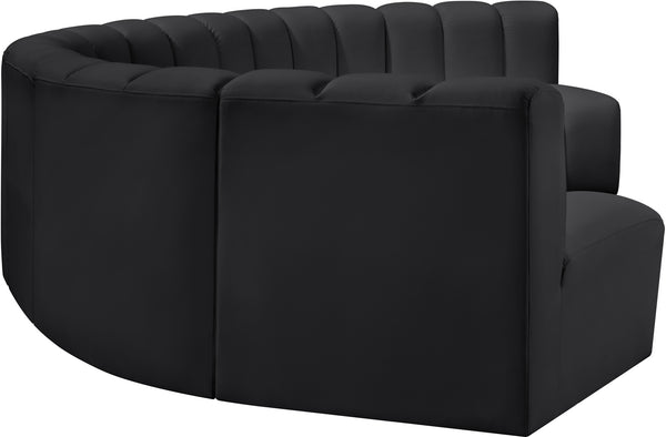 Arc Black Vegan Leather Modular Sofa 101Black-S7B Meridian Furniture