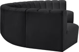 Arc Black Vegan Leather Modular Sofa 101Black-S7B Meridian Furniture