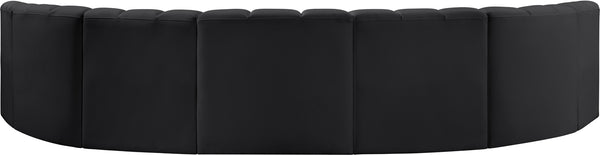 Arc Black Vegan Leather Modular Sofa 101Black-S7B Meridian Furniture