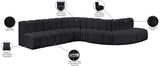 Arc Black Vegan Leather Modular Sofa 101Black-S7C Meridian Furniture