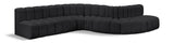 Arc Black Vegan Leather Modular Sofa 101Black-S7C Meridian Furniture