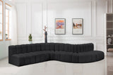 Arc Black Vegan Leather Modular Sofa 101Black-S7C Meridian Furniture