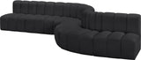 Arc Black Vegan Leather Modular Sofa 101Black-S7C Meridian Furniture