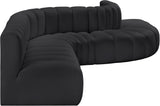 Arc Black Vegan Leather Modular Sofa 101Black-S7C Meridian Furniture