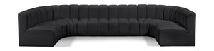 Arc Black Vegan Leather Modular Sofa 101Black-S8A Meridian Furniture