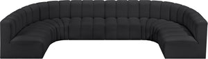 Arc Black Vegan Leather Modular Sofa 101Black-S8A Meridian Furniture