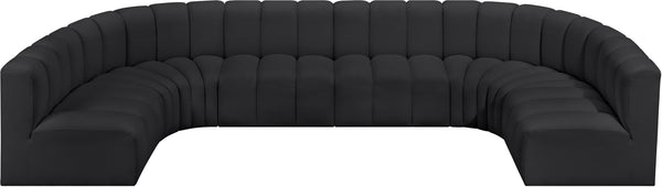 Arc Black Vegan Leather Modular Sofa 101Black-S8A Meridian Furniture