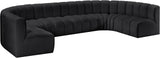 Arc Black Vegan Leather Modular Sofa 101Black-S8A Meridian Furniture