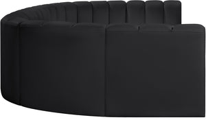 Arc Black Vegan Leather Modular Sofa 101Black-S8A Meridian Furniture