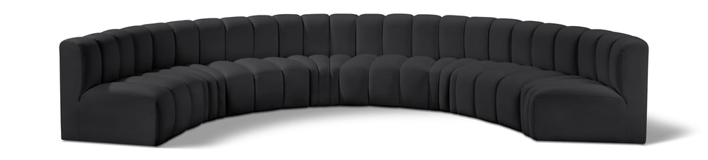 Arc Black Vegan Leather Modular Sofa 101Black-S8B Meridian Furniture