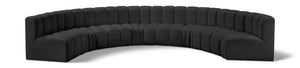 Arc Black Vegan Leather Modular Sofa 101Black-S8B Meridian Furniture