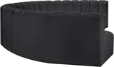 Arc Black Vegan Leather Modular Sofa 101Black-S8B Meridian Furniture