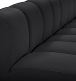 Arc Black Vegan Leather Modular Sofa 101Black-S8C Meridian Furniture